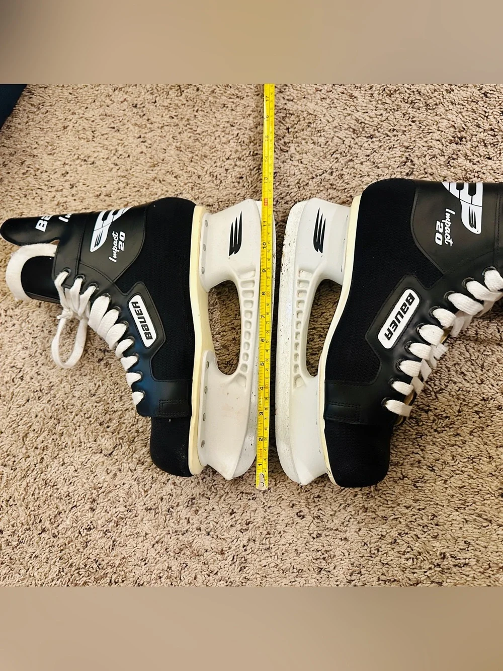 Bauer Impact 20 Men's Black Hockey Skates with White Accents